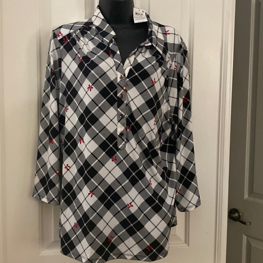 Charter Club 3/4 sleeve NWT Holiday print